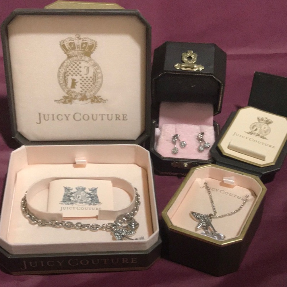 Juicy couture cherry jewellery set in Silvertone brand new with box rare items